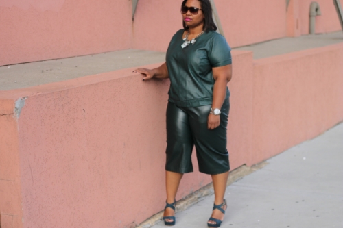  Eloquii Faux Leather Culottes and Vince Camuto Shayla Platforms