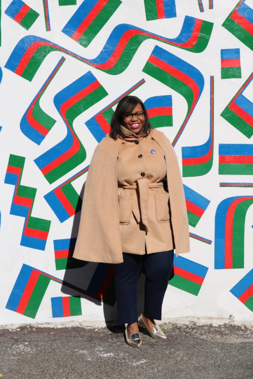 We had a little time while walking to take pictures in front of this massive, colorful mural.