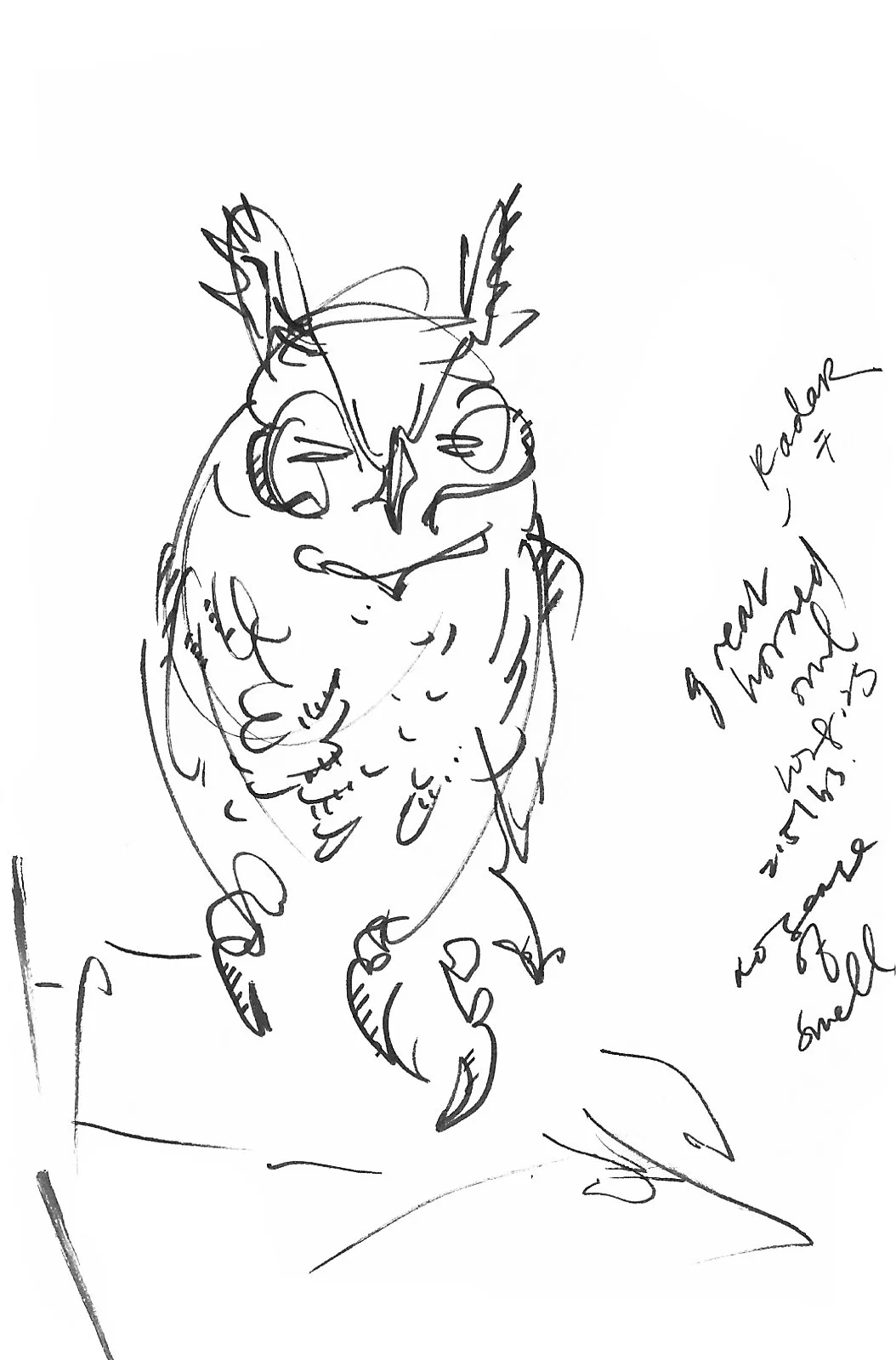speed doodle - great horned owl 