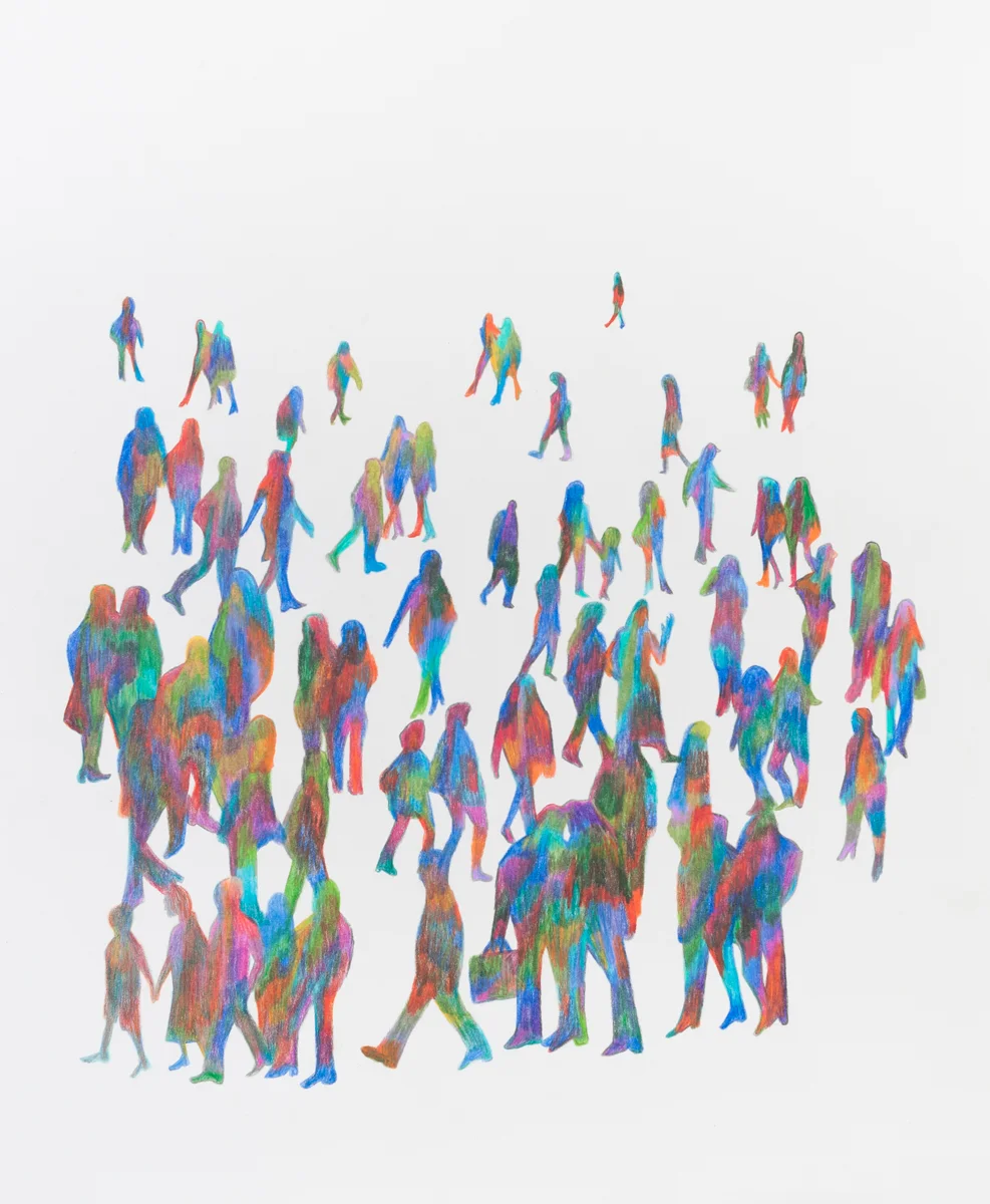People 2013 Colored Pencil on Paper 14x17 inches