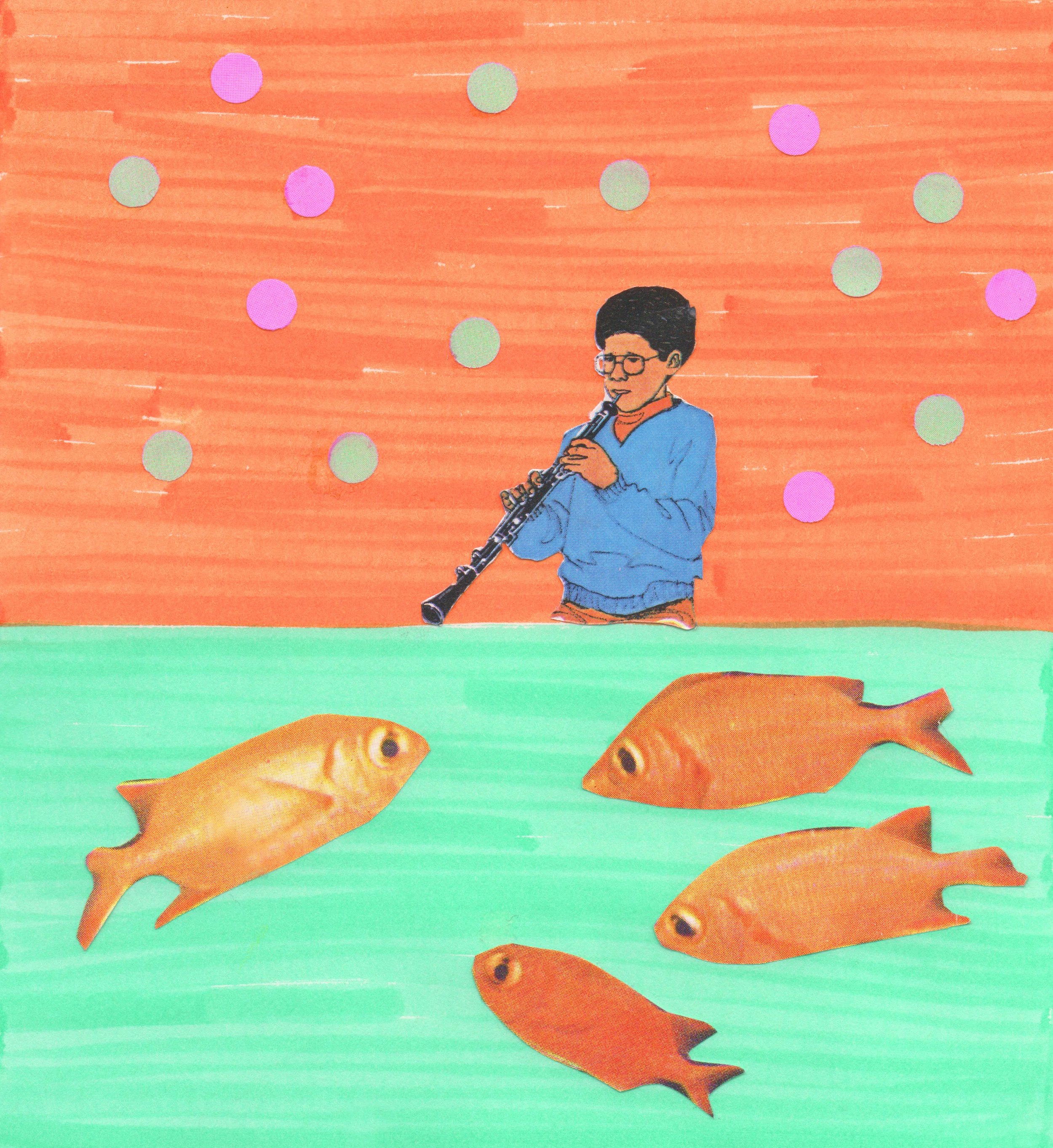 Fish Flute 2019 Collage 5.5 x 5.5 inches