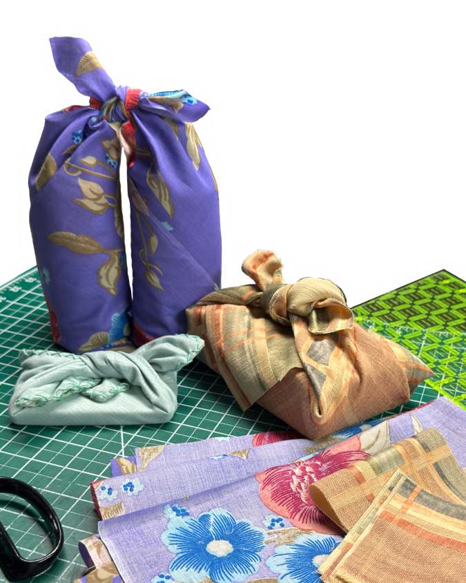Furoshiki Style Fabric Gift Wrapping
