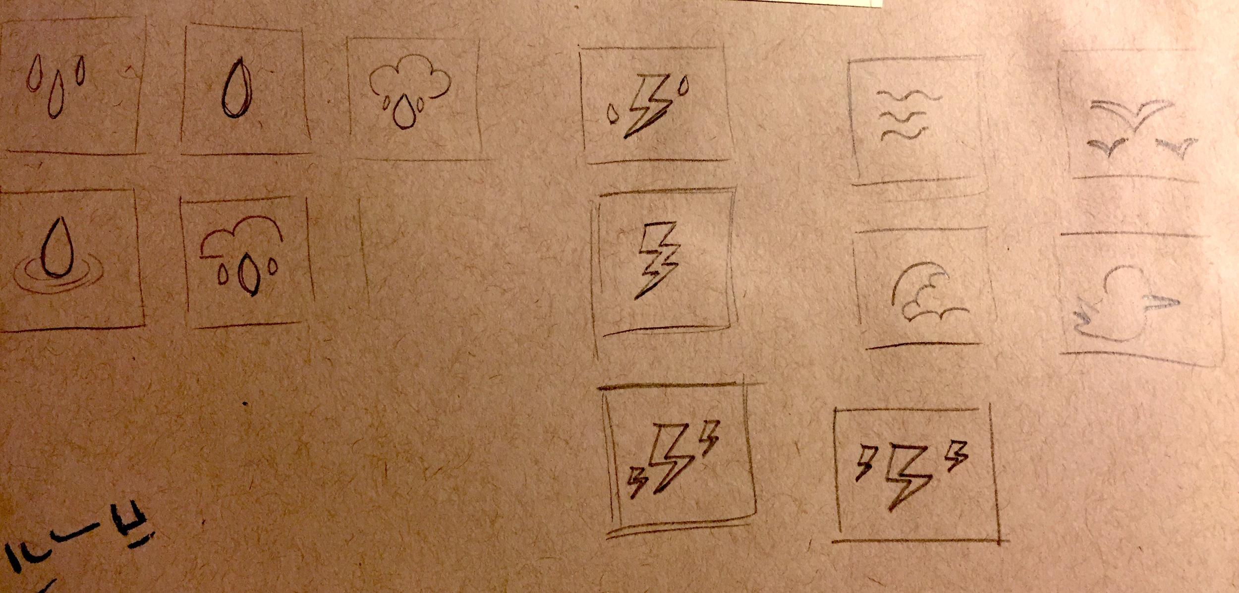 Sketching helped me narrow down the symbols I'd use in the prototype. 