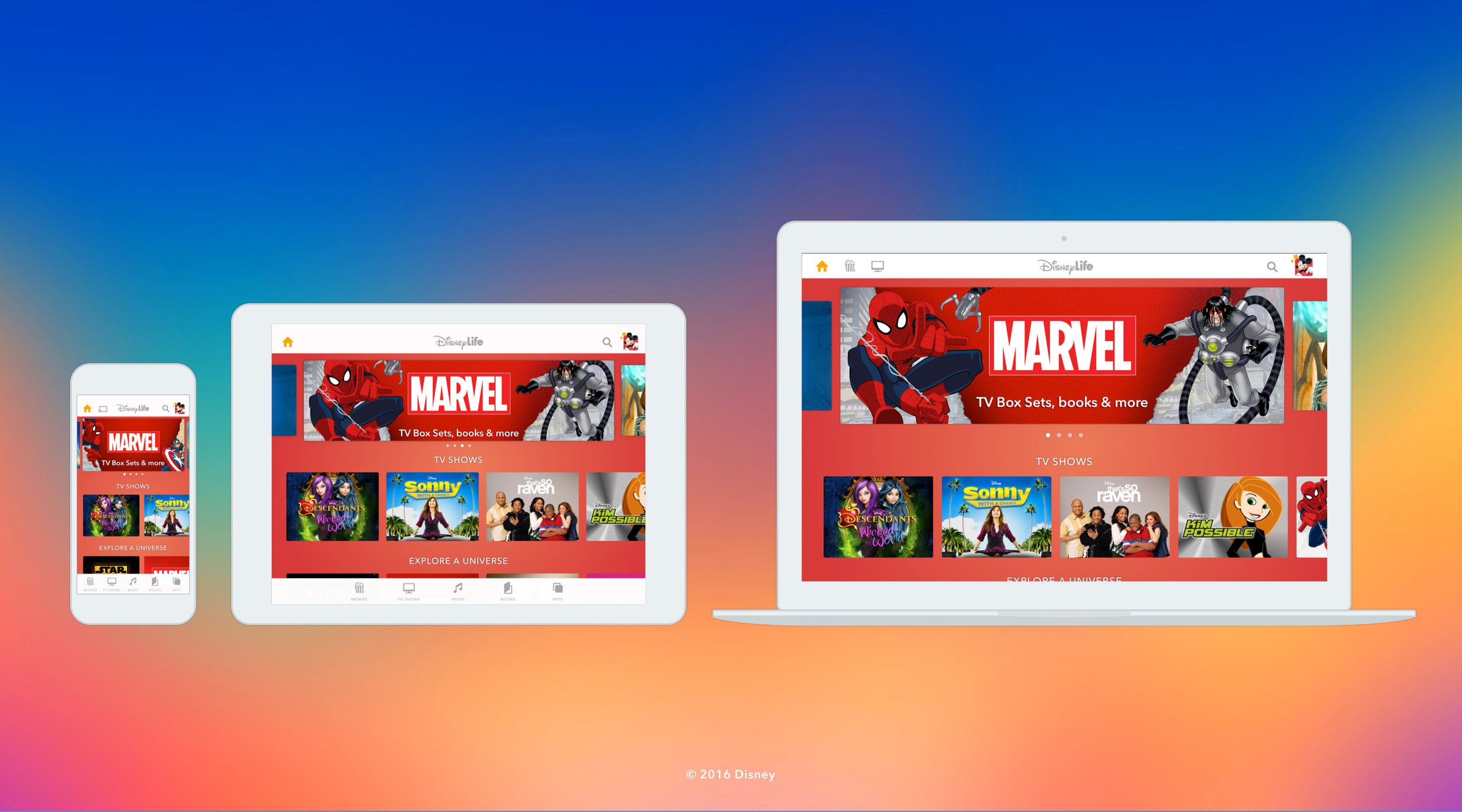 Our style guide implemented across our range of supported devices. 