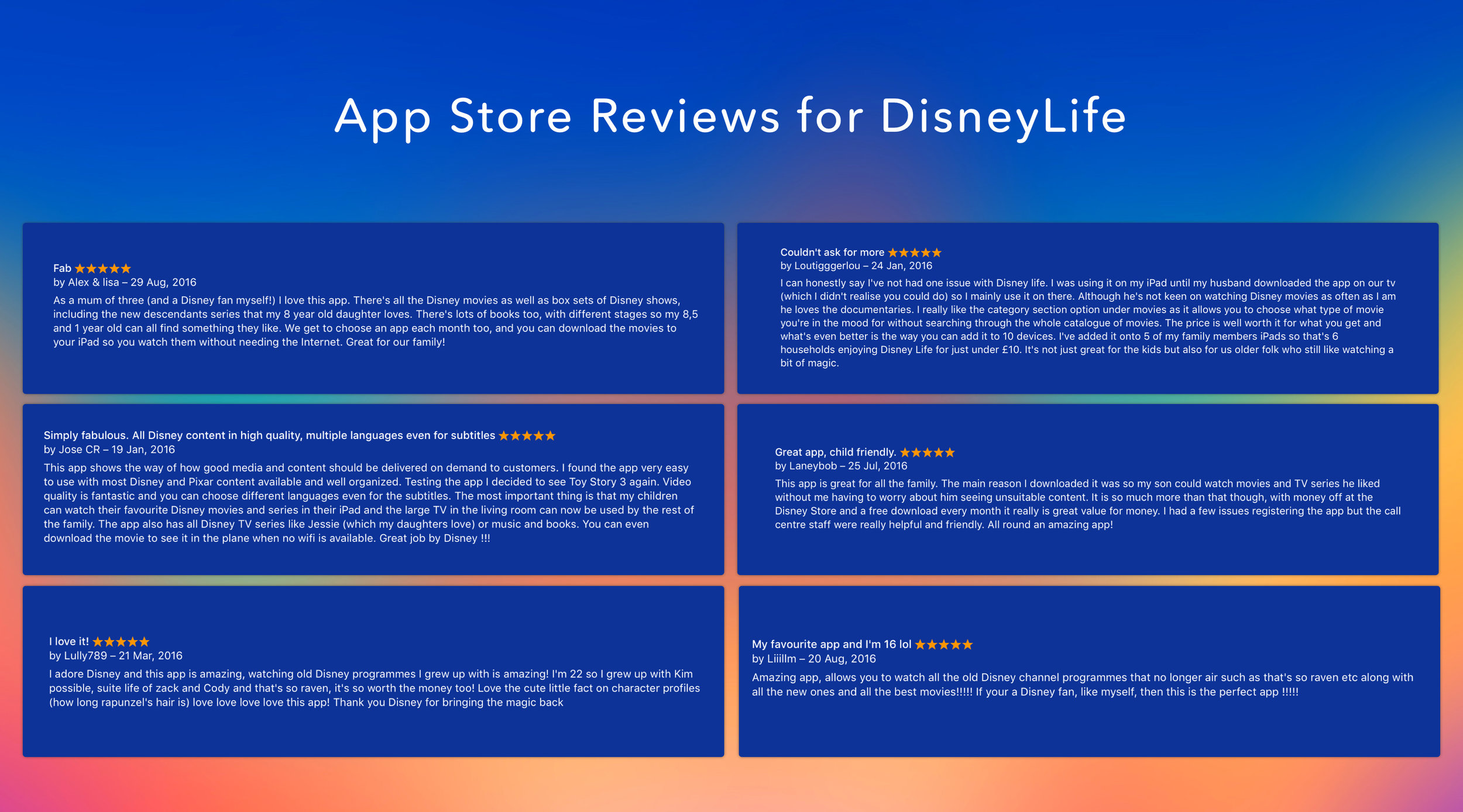 Some early customer reviews from the App Store. 