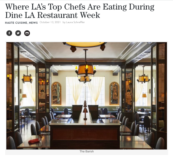 Where LA’s Top Chefs Are Eating During Dine LA Restaurant Week