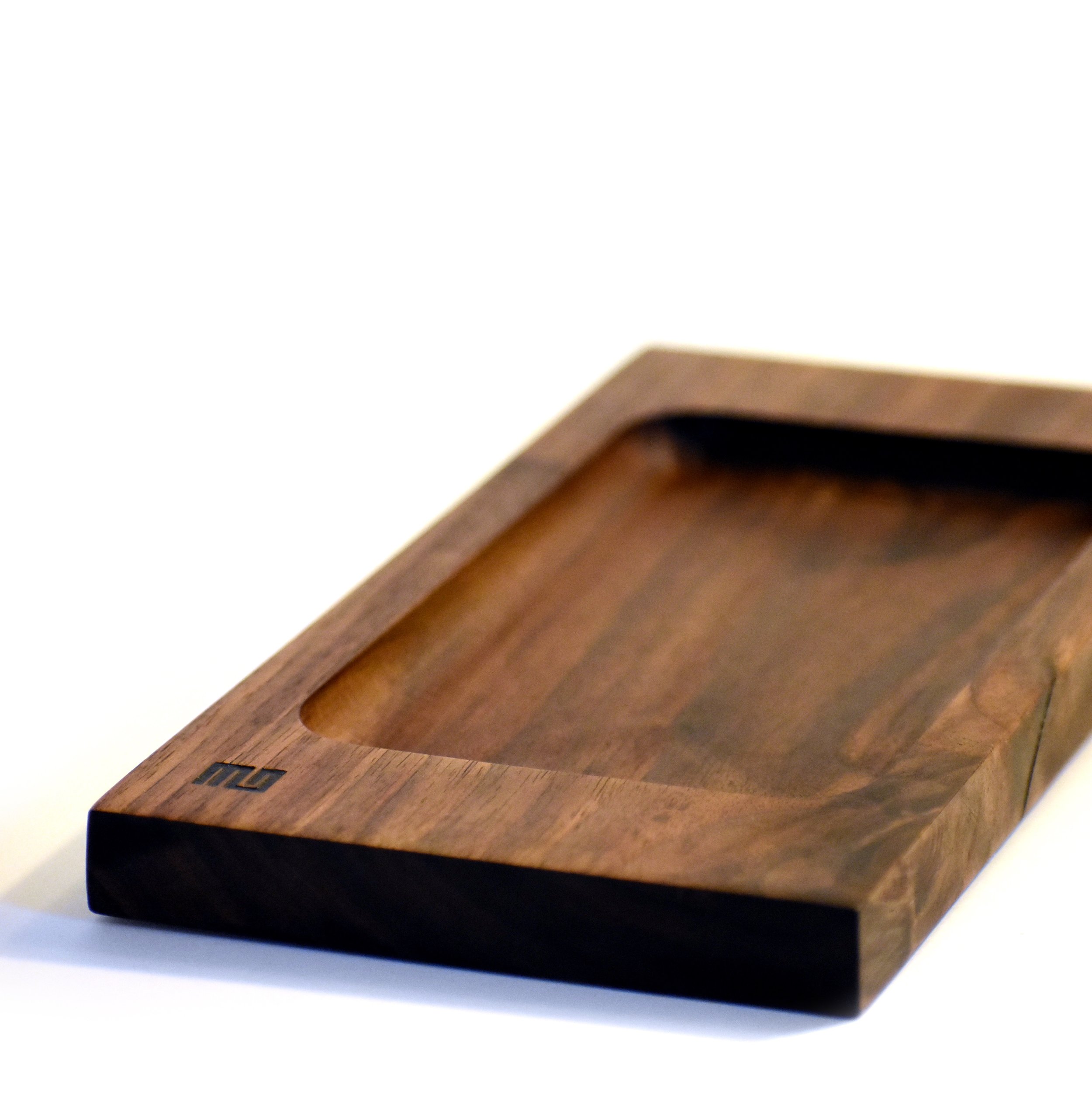 Custom hardwood rolling tray