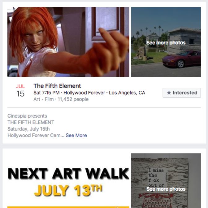 Facebook events Gaining inspiration from grouping content by days, this could make it easier to see when tv shows are airing.