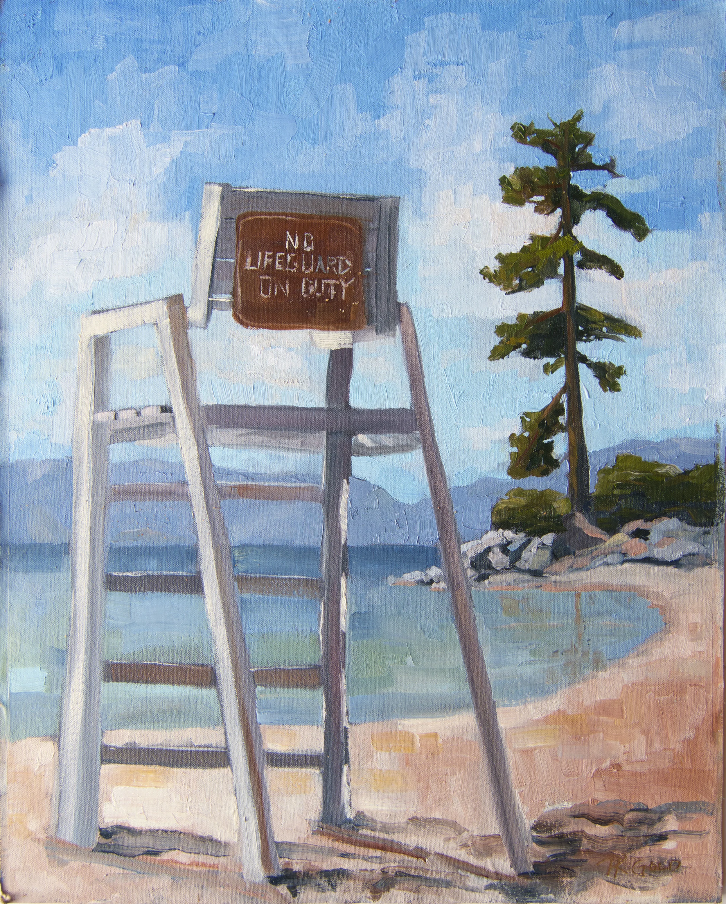 SOLD Summer's End The Lifeguard chair at Sand harbor in early September