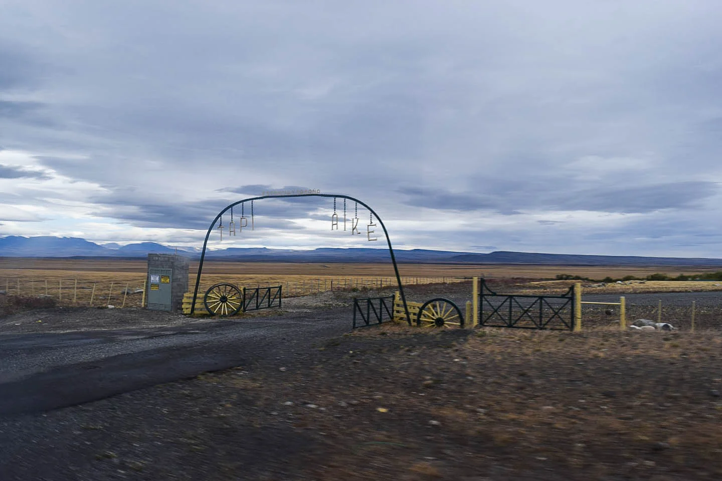 The entrance to Tapi Aike, one of the many estancias that dot the landscape. 
