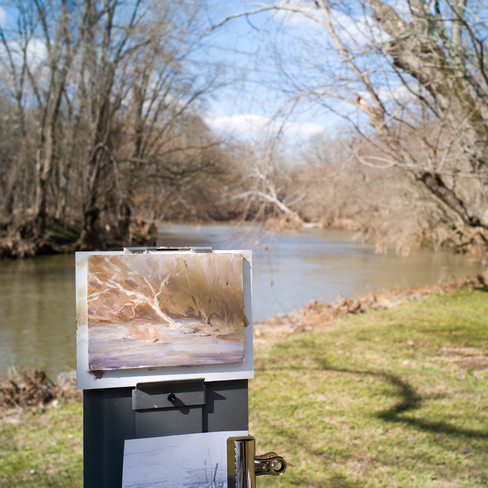   Painting by Daniel Chow. Brandywine River. Oil on panel, 5 by 7 inches.&nbsp;Photo by Daniel Chow  