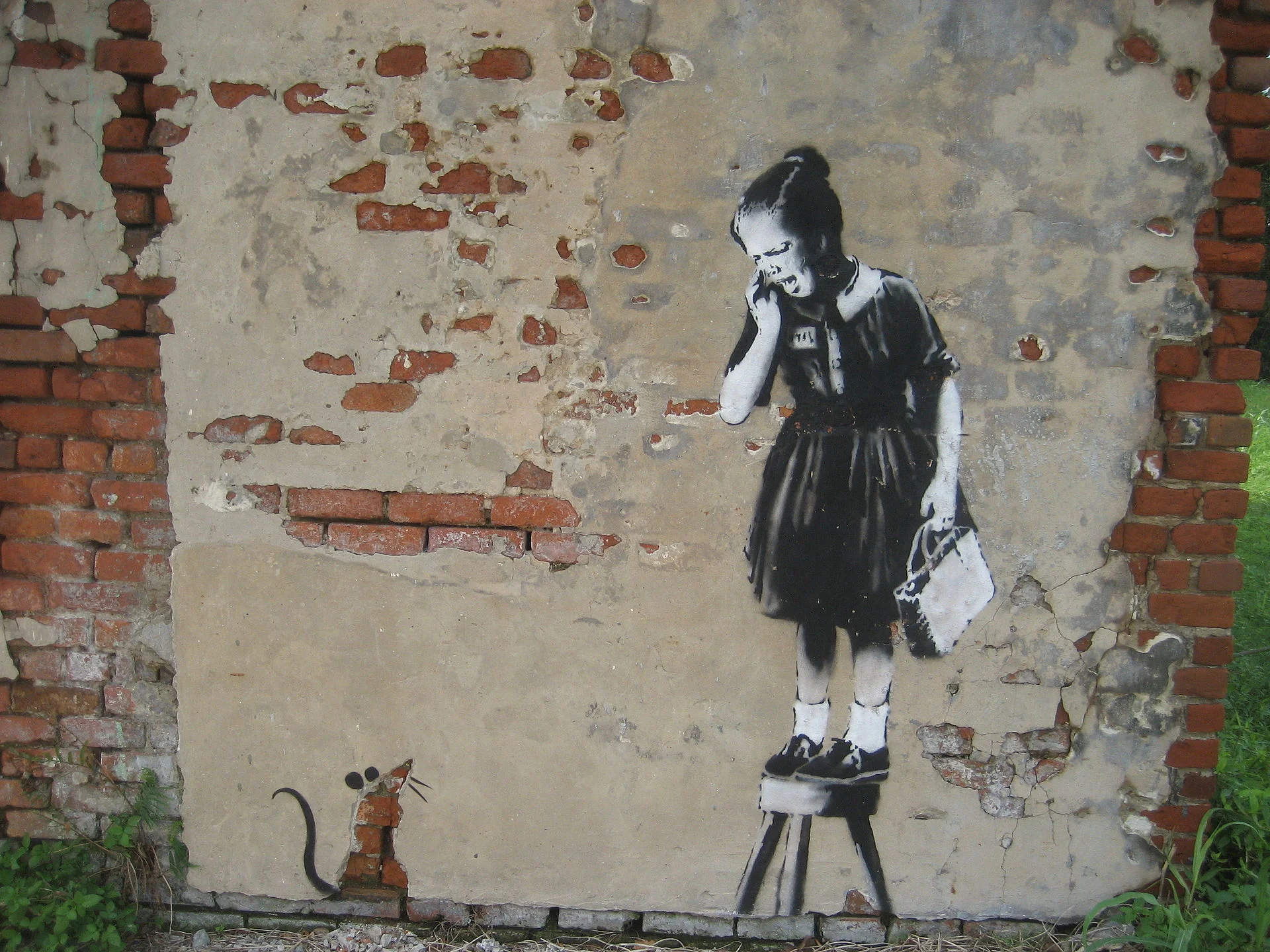 source : wikimedia commons, Graffiti de Banksy