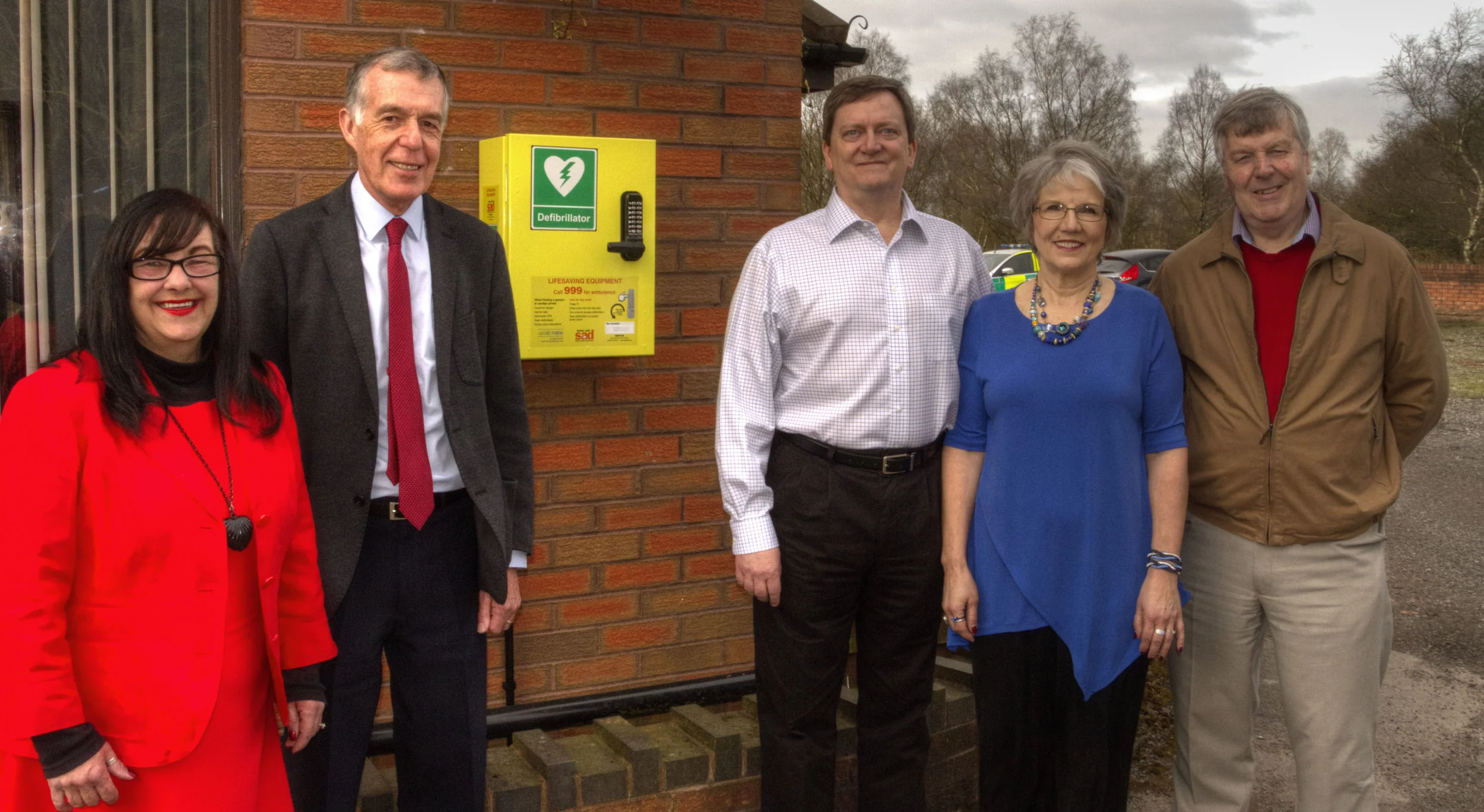 From left to right: County Councillor Mrs Christine Mitchell, County Councillor George Adamson, Robert Lugar and Debby Lugar (One Another Ministries), Councillor Paul Adams (Chairman of Brindley Heath Parish Council)