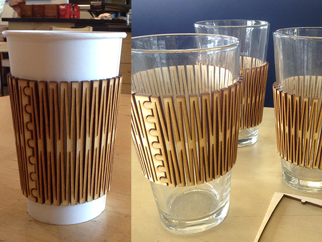 Kerfing achieved by laser cutting right the way through the material. source: http://www.libationlab.com/kerf-bending-coffee-cup-cuffs/