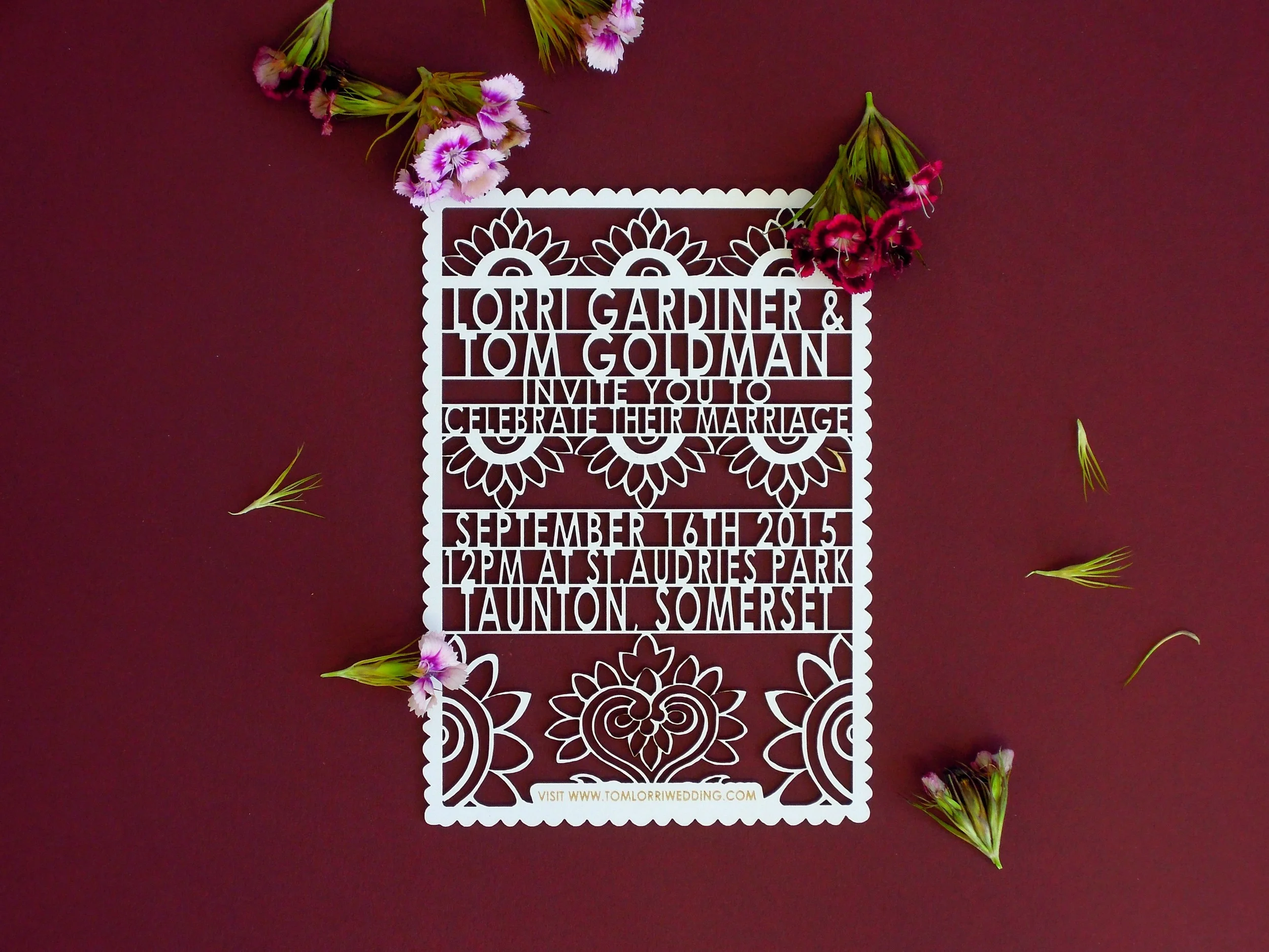laser cut paper invitation + dot laser