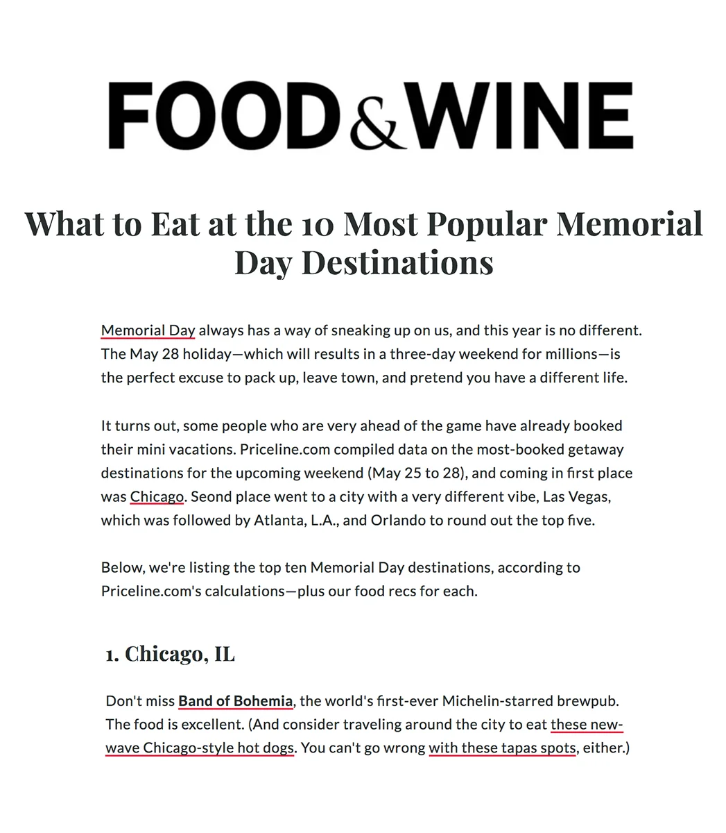 What to Eat at the 10 Most Popular Memorial Day Destinations