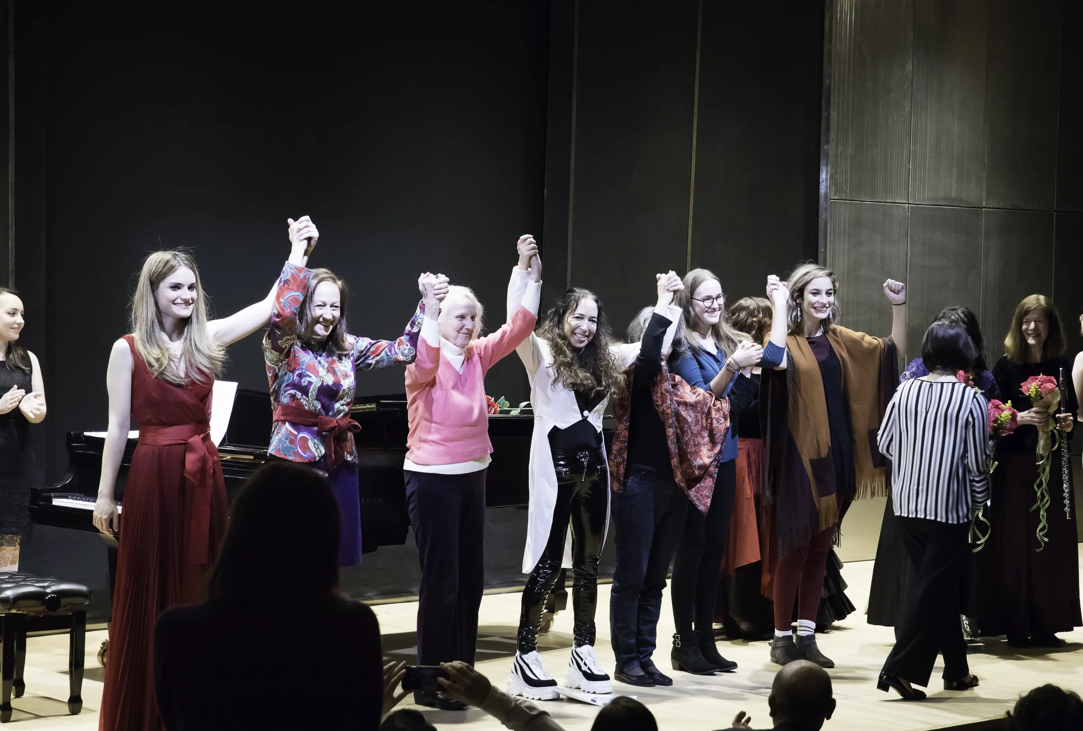 The composers and performers take a bow