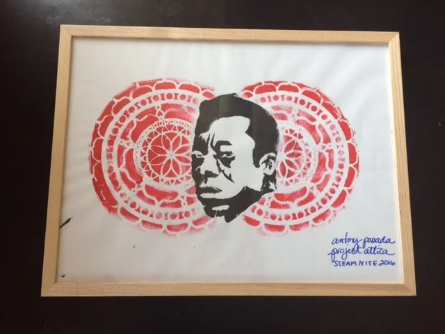 Photo of art work by our Founder and Art Program Director, Antony Posada from Steam Nite 2016.