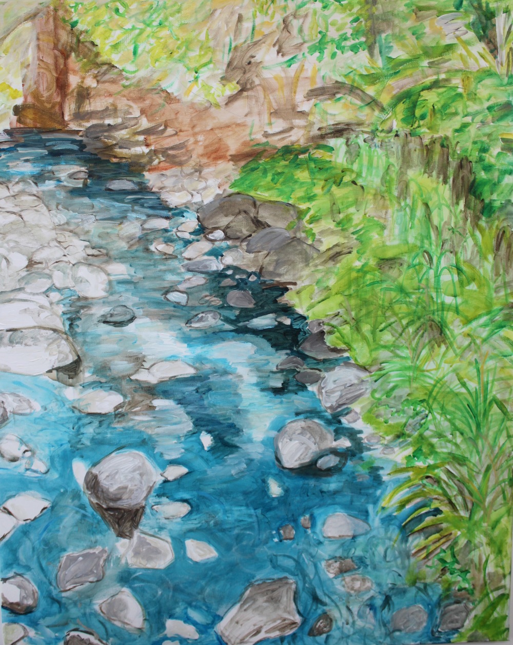    Waterway,&nbsp; Angela Matsuoka    Acrylic on Canvas, 24"x30"  