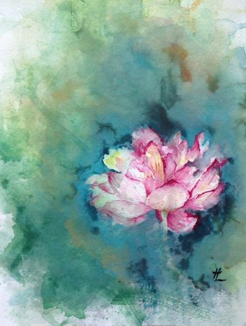    Lotus,&nbsp; Melissa Liu    Watercolor 16"x12.5"  