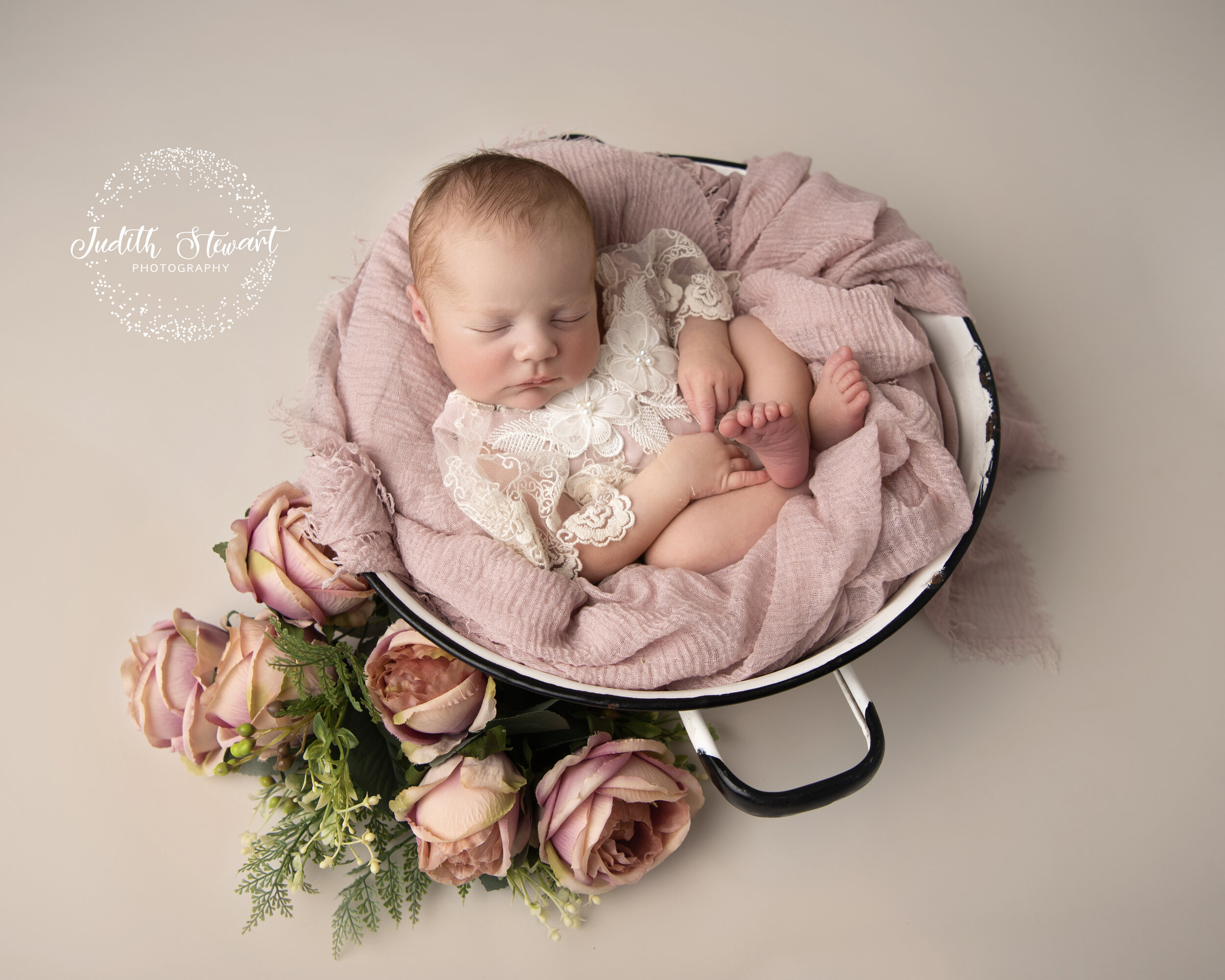 Baby Photos Newborn Photos Bowl Prop Pinks Creams Sussex
