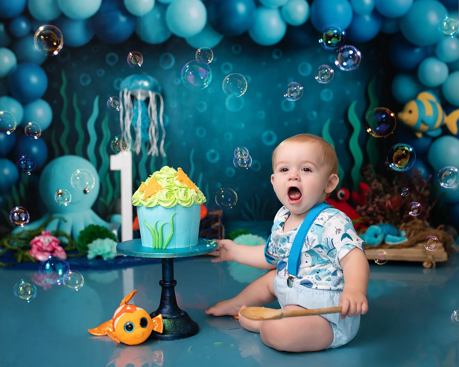 under the sea cake smash setup 