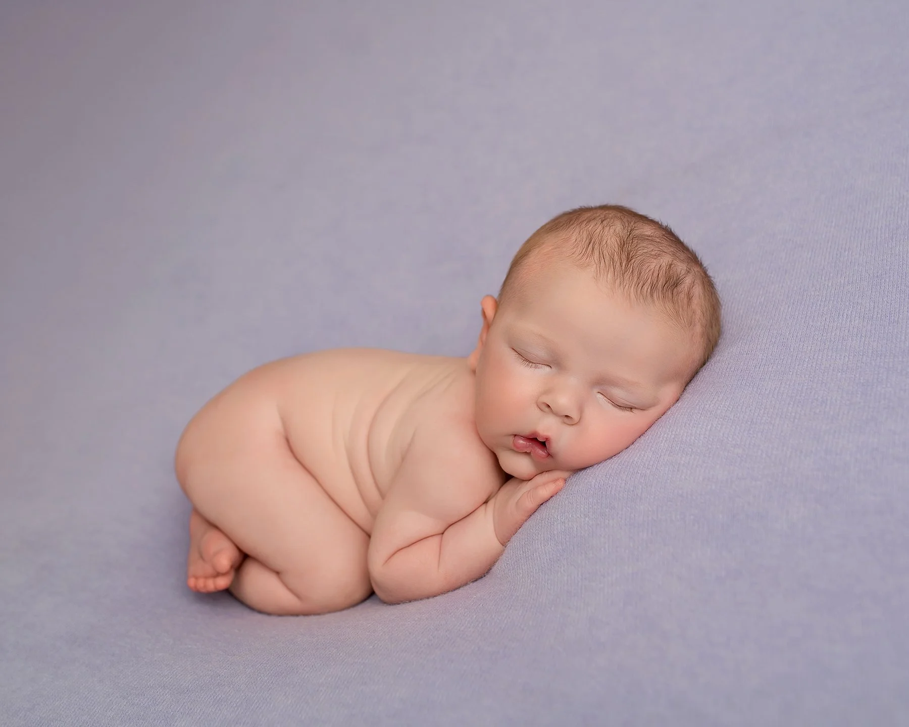 Lilac newborn nude baby natural