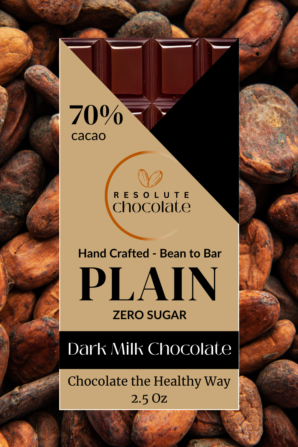70% Plain Resolute Chocolate Bar
