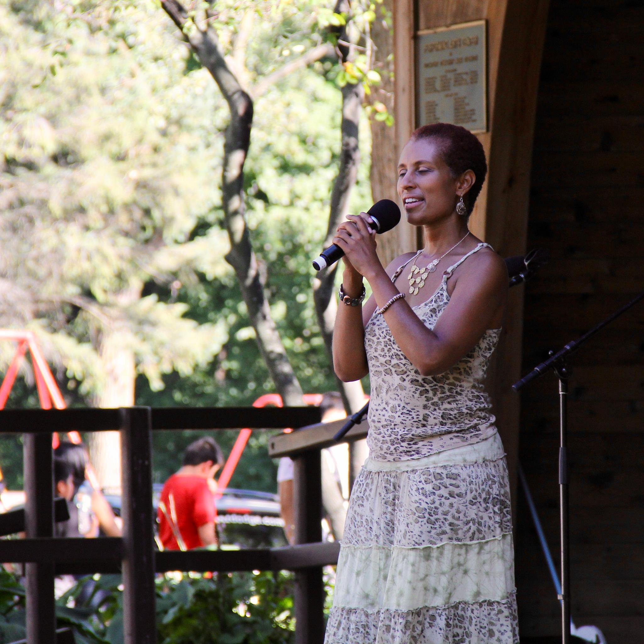 Speaking & praying about UNITY at the Dellwood Block Party in Lockport, IL (September 2016)