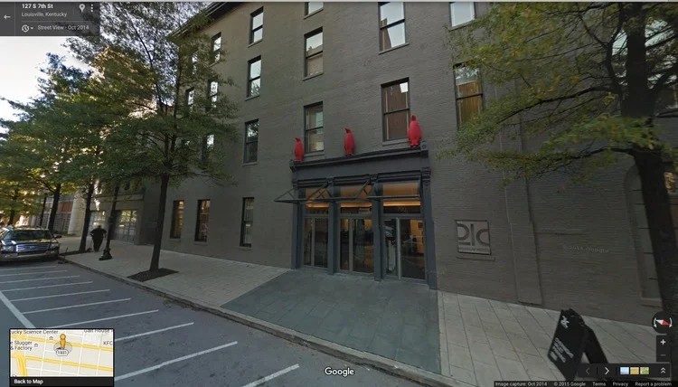 The entrance to 21c Museum Hotel in Louisville