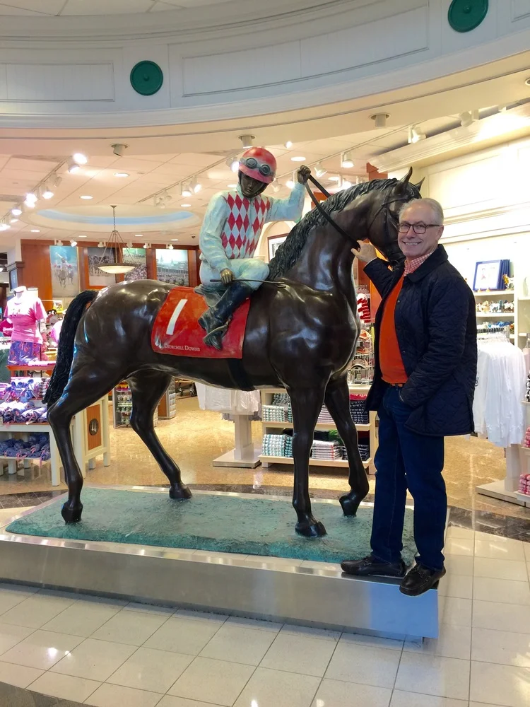 Gary posing at the Churchill Downs shop at the airport as we were leaving