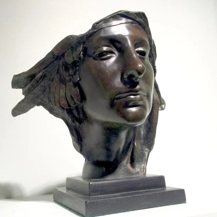 I found this captivating bronze sculpture at Bowman Sculpture.  The piece is entitled "Mask of Perseus" and was crafted by Sir William Reid Dick.  