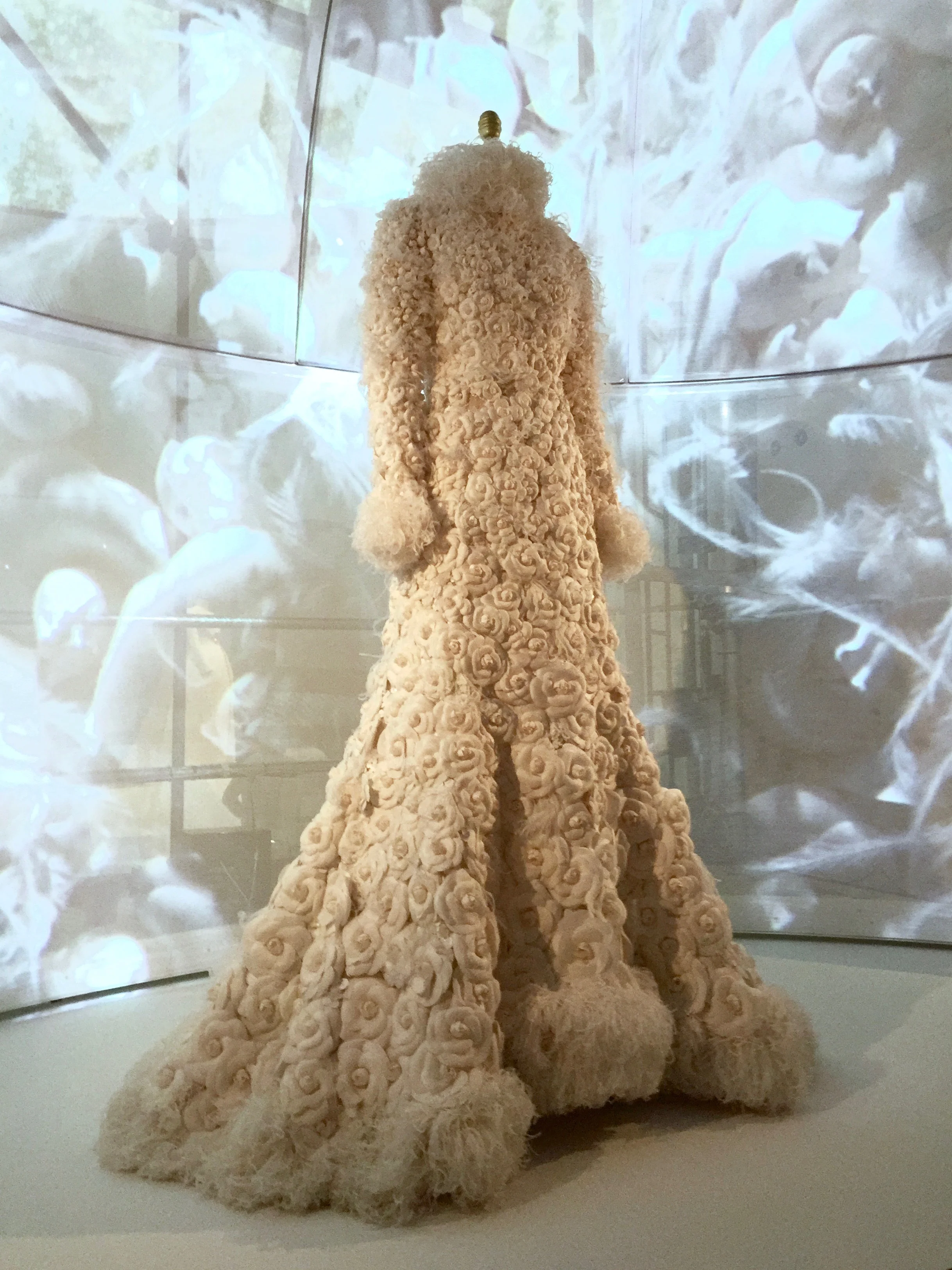 HOUSE OF CHANEL, Karl Lagerfeld WEDDING ENSEMBLE (back view), Autumn/Winter 2005-6, haute couture "I covered it entirely in camellias. It's like a giant bouquet. Quite funny, no? No one is working with flowers in this way." - Karl Lagerfeld