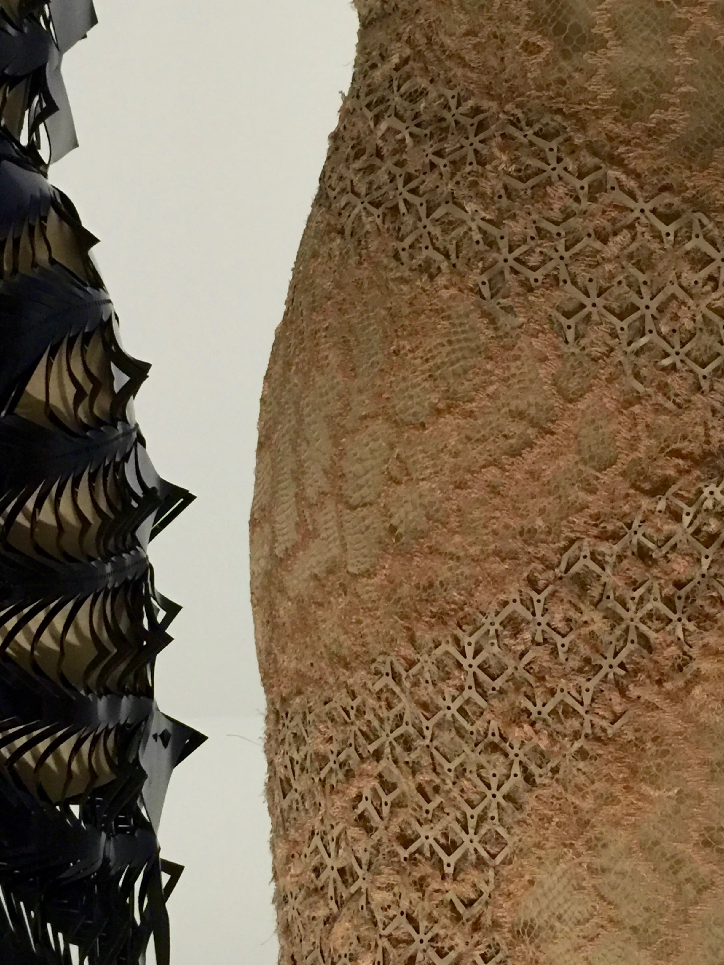 Details of laser-cut leathers