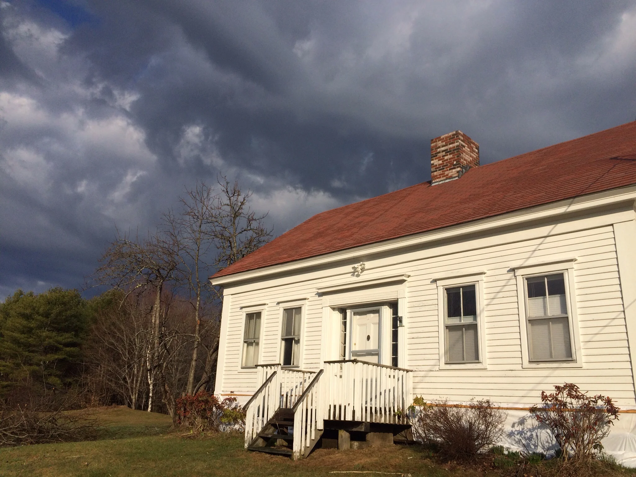 Dramatic morning clouds over the house.