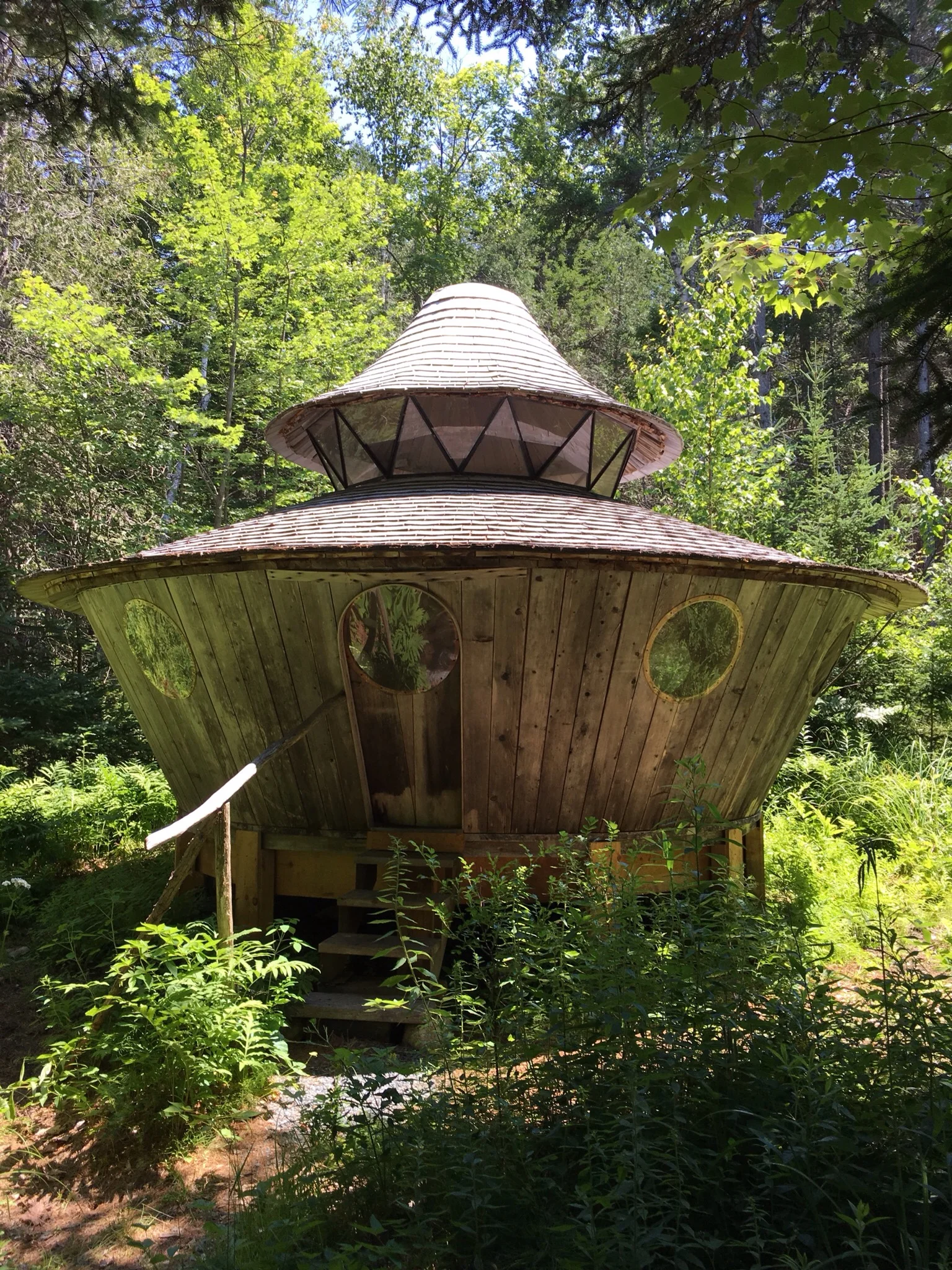 Growing up, a woman lived deep in the woods near my parents in a yurt. Visiting her home always seemed otherworldy to me. I remembered that feeling yesterday while looking at the yurts at the Nearings'.