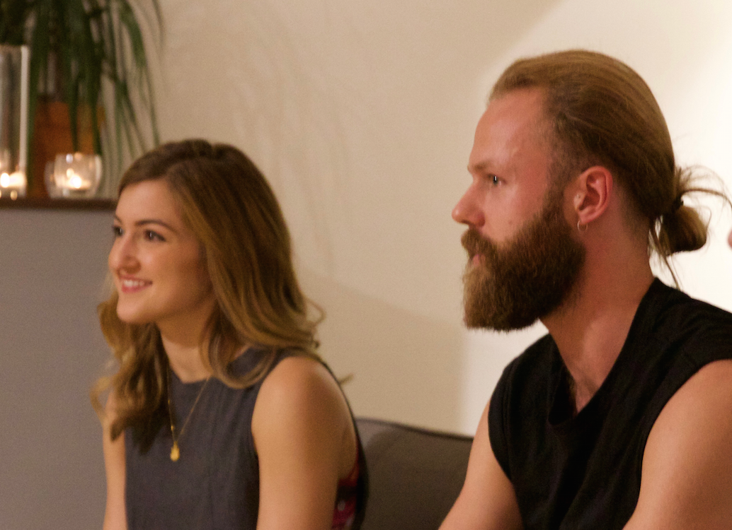 Lindsey Brett Carothers and Jack Farley at DiscoverHERE at the lululemon HUB 17. Diego Lopez Photography.