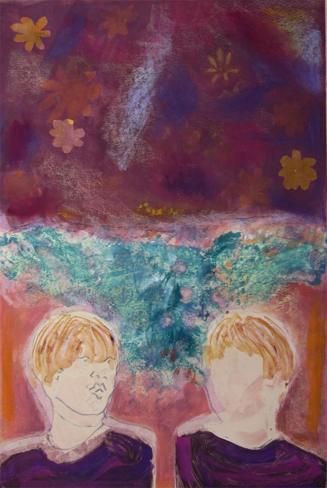 Justin Bieber (crazy daisies) 22” x 15” monotype 2011