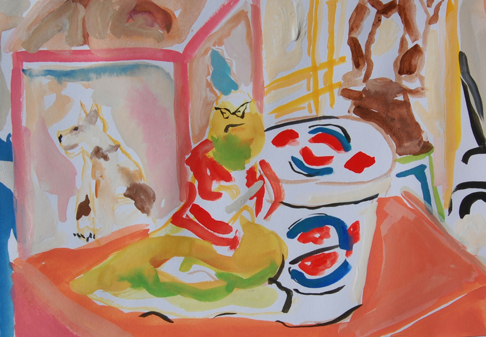 Still Life with Roz 3	6” x 9”		 gouache on paper		2009