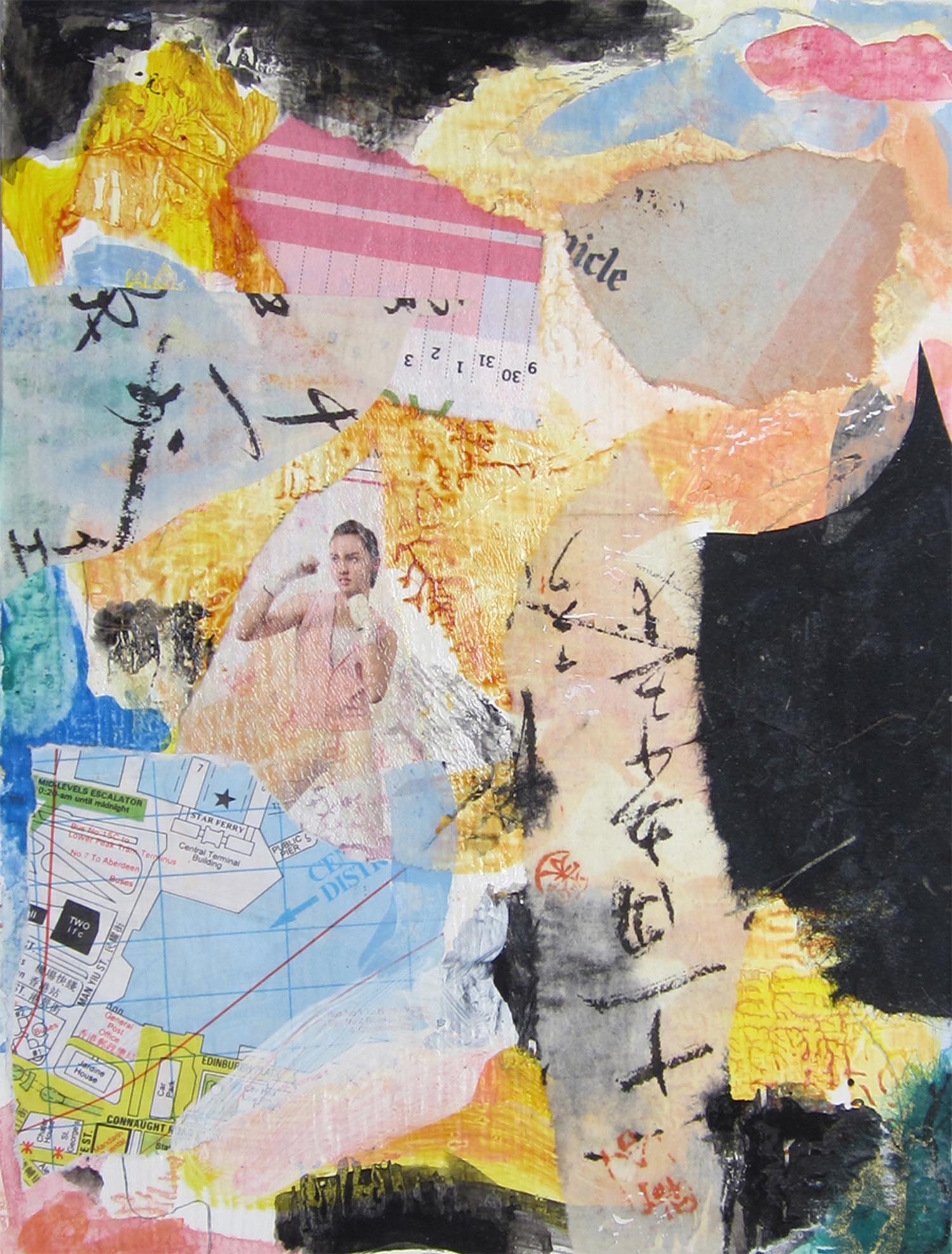 Hong Kong Series II, mixed-media, 6" x 4" 2014