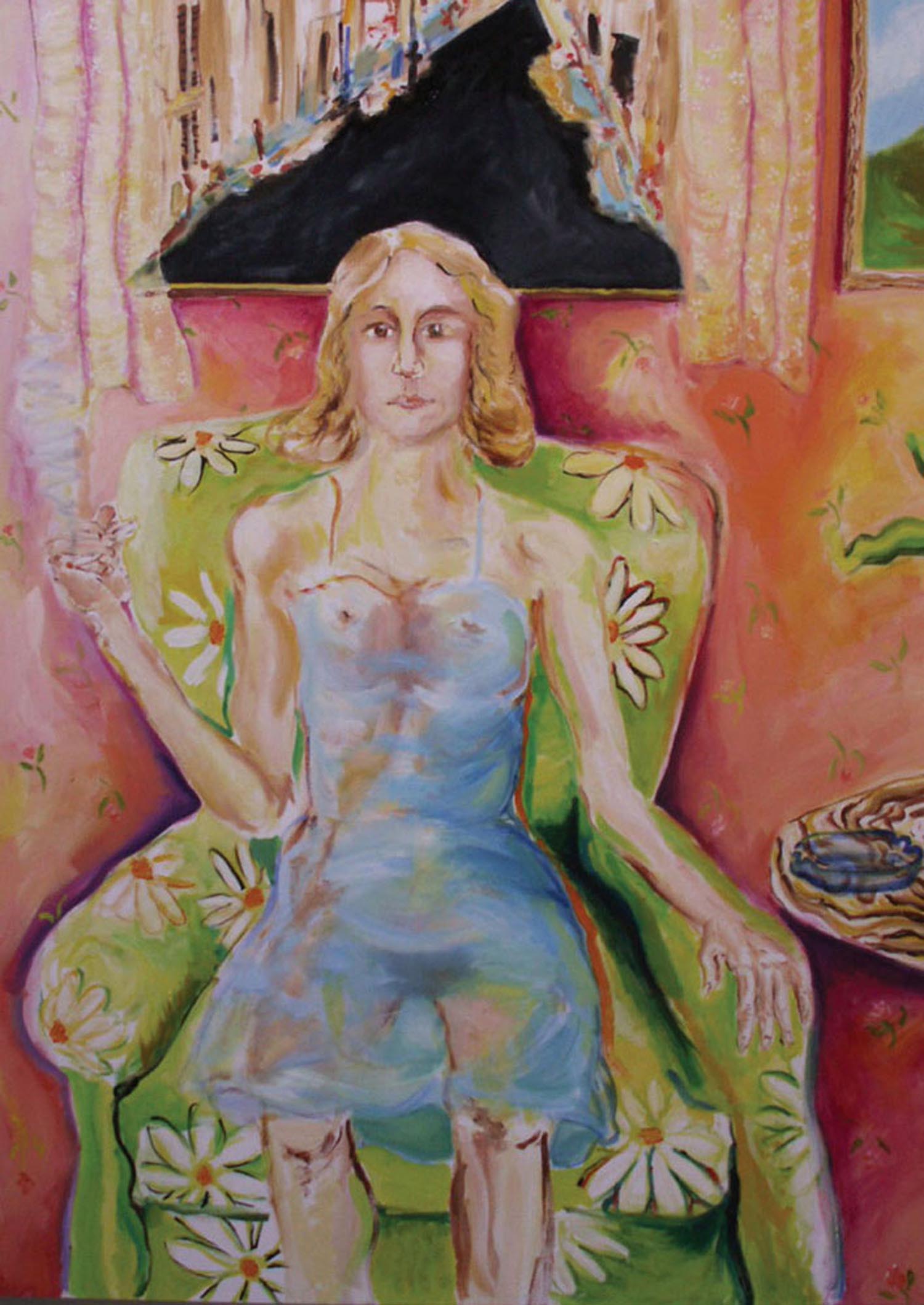 Woman in Green Chair	60” x 48”	oil on canvas	2009