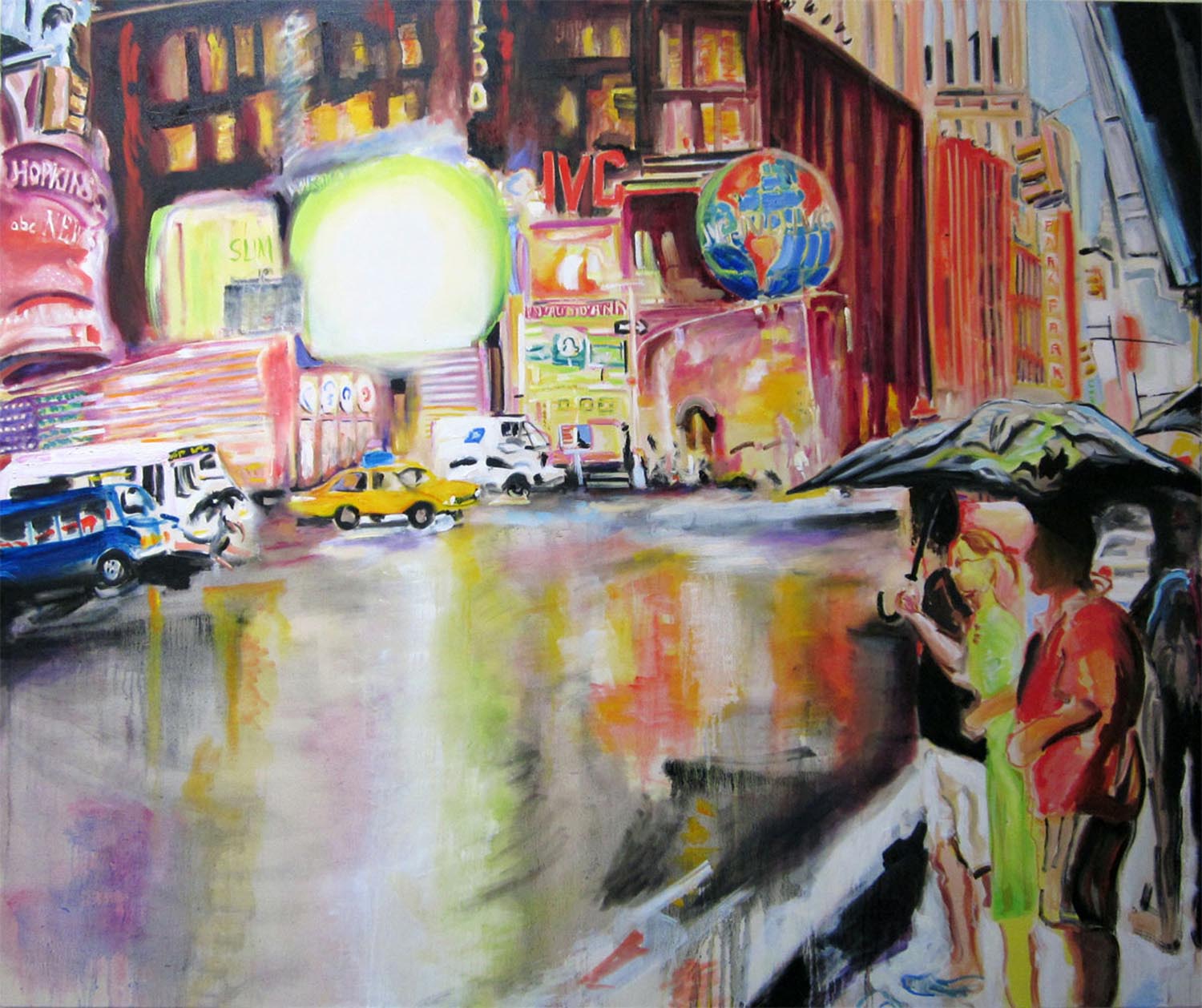 Times Square in the Rain, o/c 60" x 72" 2012