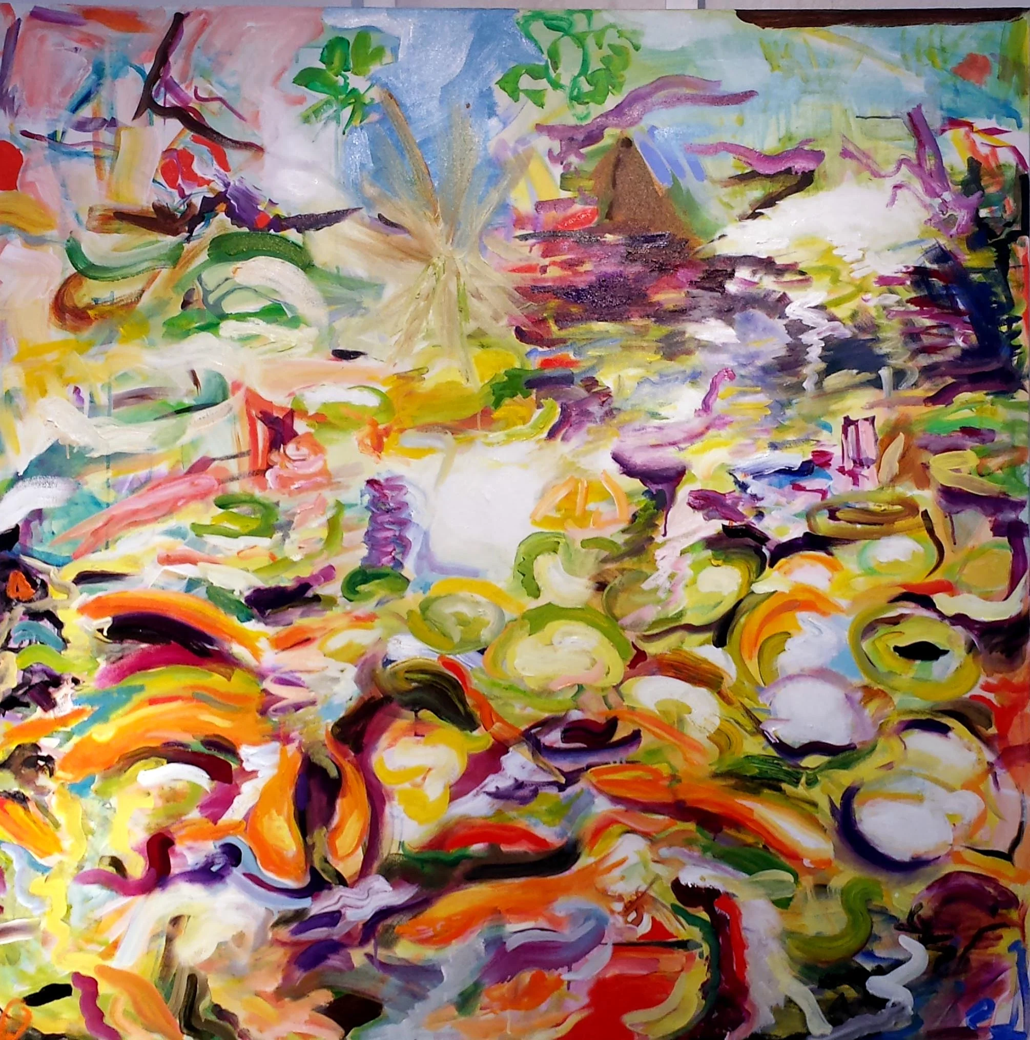 Koi Pond 4, oil and acrylic on canvas 2014