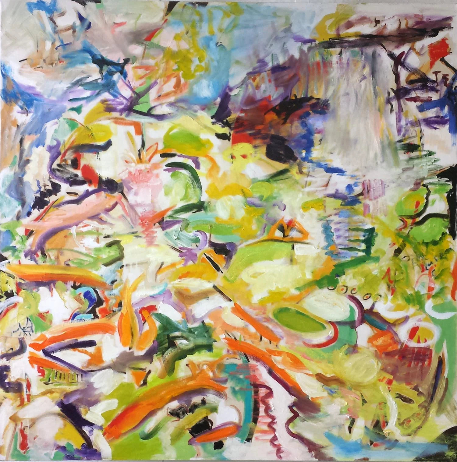 Koi Pond V, oil and acrylic on canvas, 48" x 48" 2014
