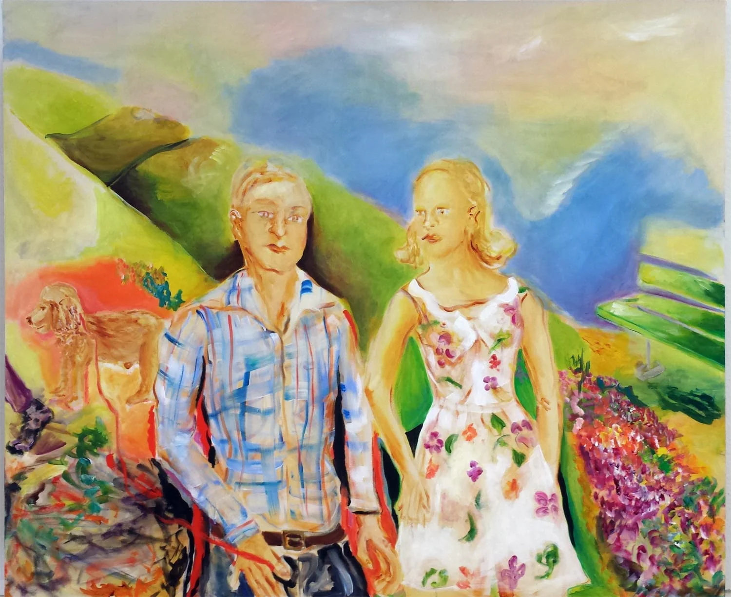 Loose Leash Walking, acrylic on canvas, 60" x 72" 2014