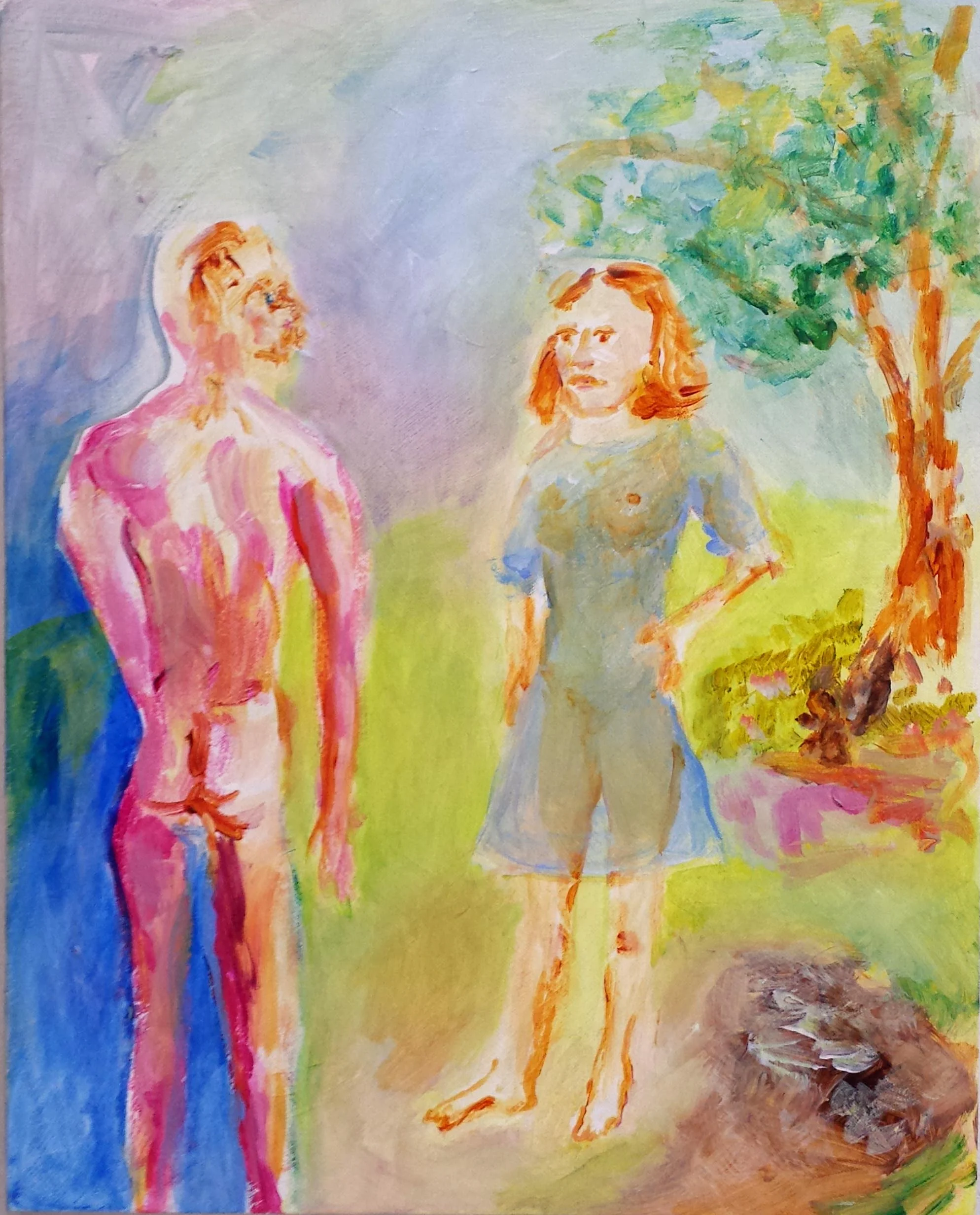 Woman in the Woods, acrylic on canvas, 20" x 16" 2014