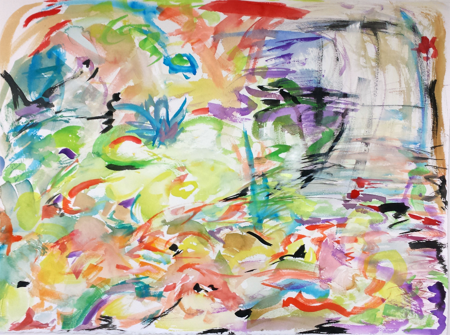 Koi Impression II, gouache on paper, 22" x 30" 2015