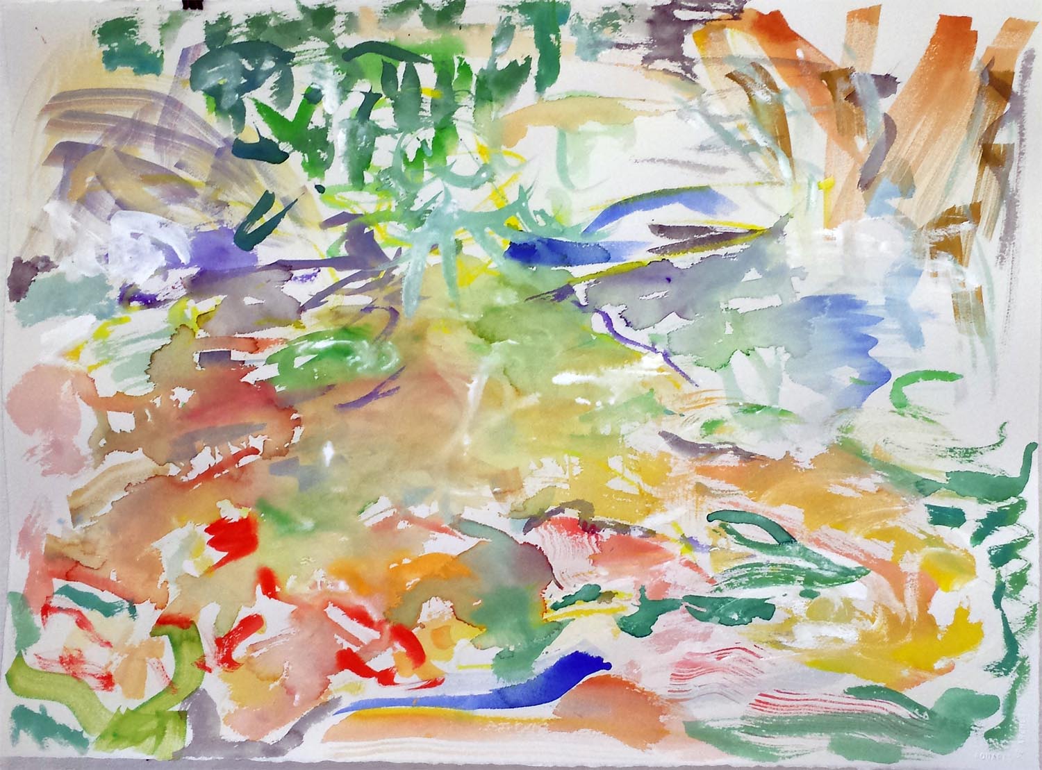 Koi Impression III, gouache on paper, 22" x 30" 2015