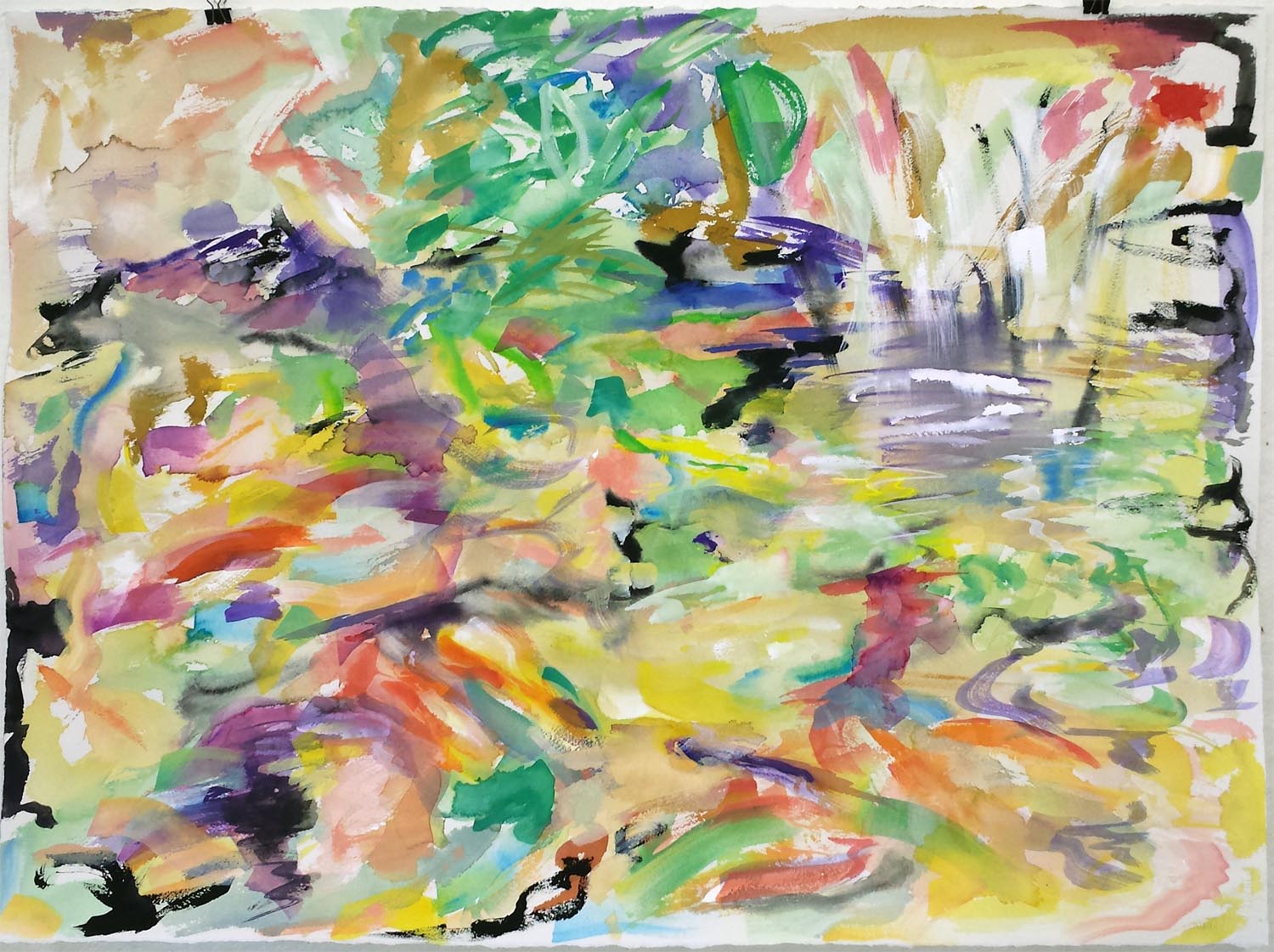 Koi Impression IV, gouache on paper, 22" x 30" 2015