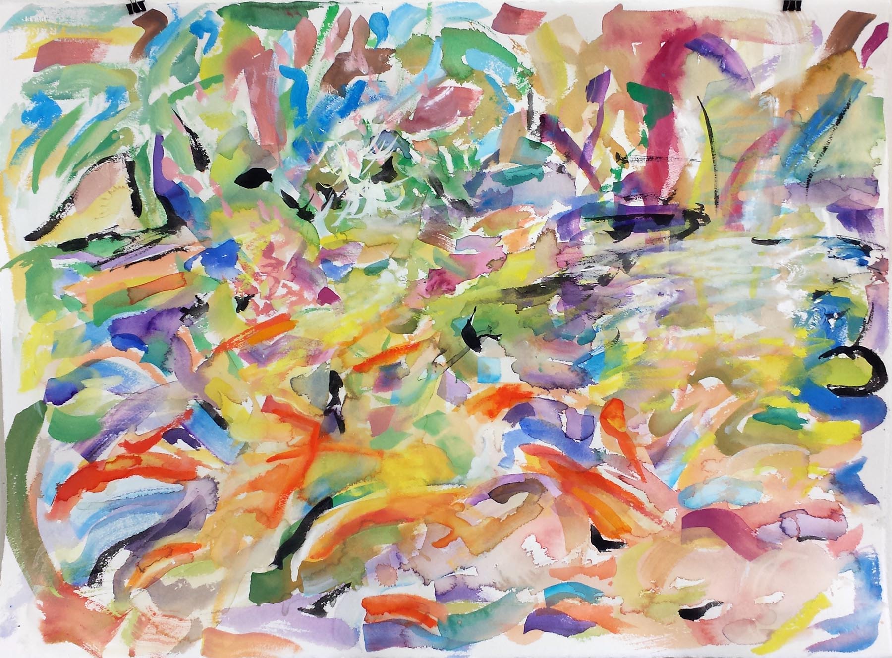 Koi Impression V, gouache on paper, 22" x 30" 2015